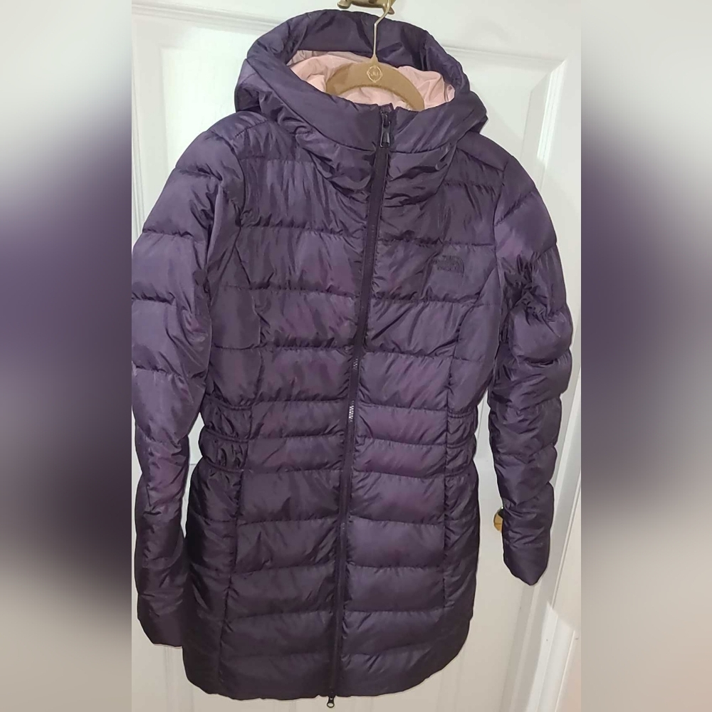 North Face Women’s Goose Down Coat Gotham II Purple Puffer Jacket, Size Sm